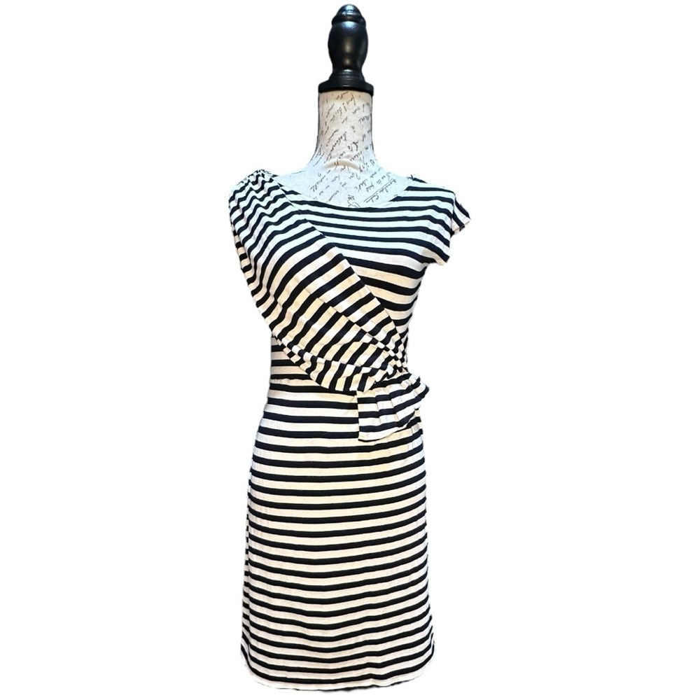 Antonio Melanie Navy Blue & White Stripe Dress Size XS